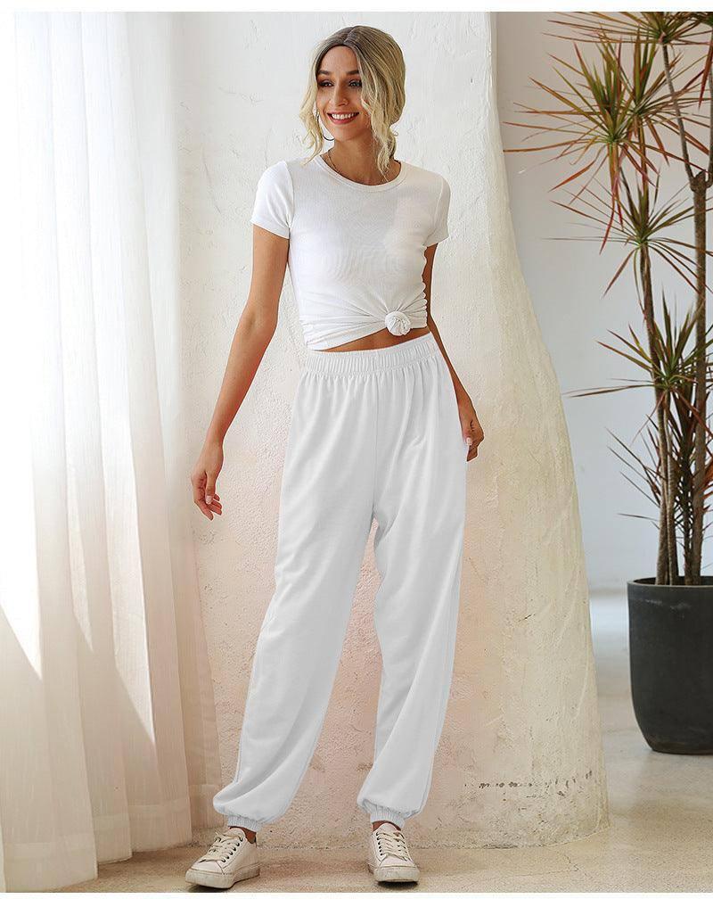 All-match Sweater Pants-White-10