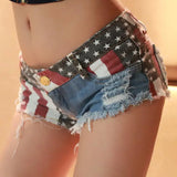 LOVEMI - American Flag Patterned Mini Pants