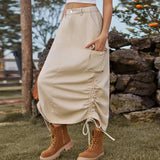 American-style Denim Casual Midi Skirt-8