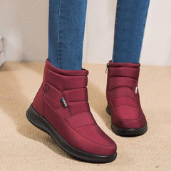 Ankle Boots For Women Non-slip Waterproof Snow Boots Flat-Red-4