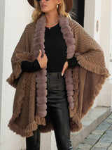 Autumn And Winter New Luxury Wool Collar Tassel Shawl