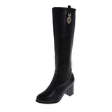 Autumn And Winter Thick Heel High Heel Pointed High Boots