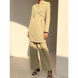 LOVEMI - Autumn New Style Long-sleeved Waist Strap Design Loose Suit