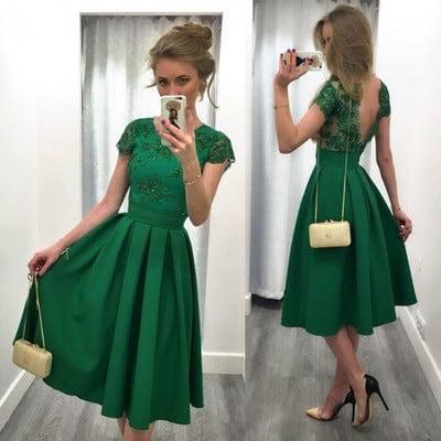 Backless dress dress-Green-5