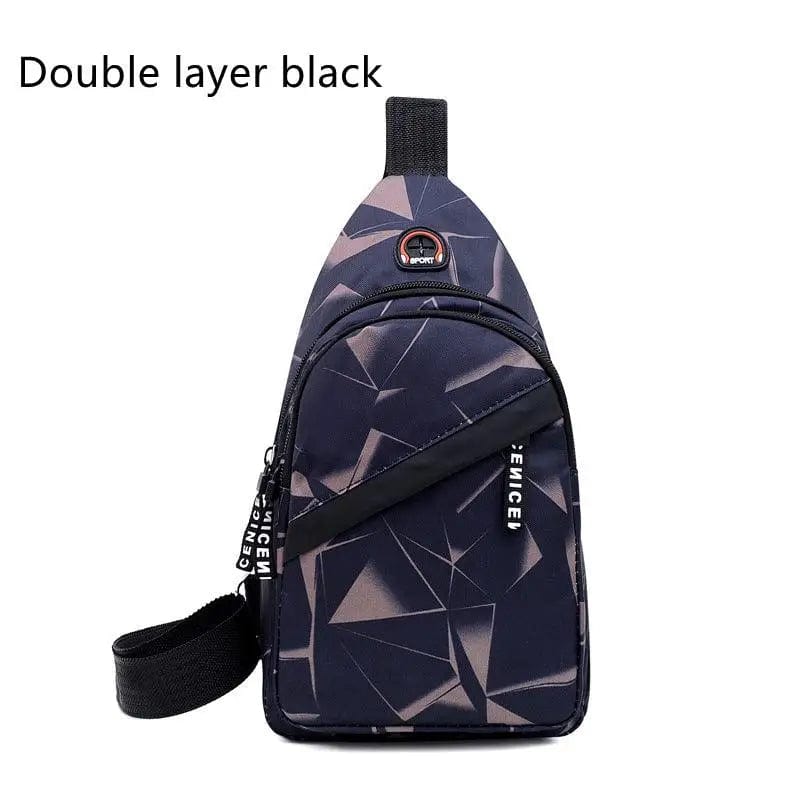 LOVEMI  Bags Shoulder bags Double layer black Lovemi -  Print Sling Chest Bag For Men Crossbody Bag With Earphone