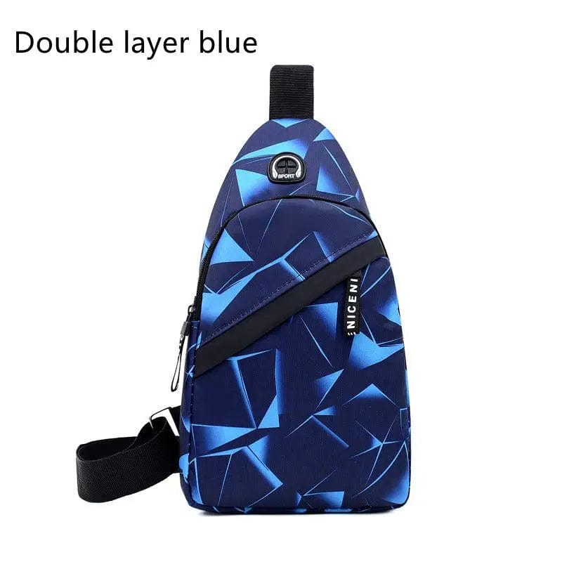 LOVEMI  Bags Shoulder bags Double layer blue Lovemi -  Print Sling Chest Bag For Men Crossbody Bag With Earphone