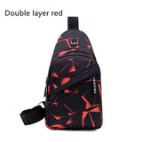 LOVEMI  Bags Shoulder bags Double layer red Lovemi -  Print Sling Chest Bag For Men Crossbody Bag With Earphone