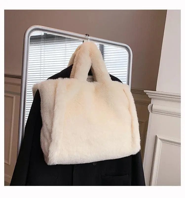 LOVEMI  Bags Shoulder bags Off white / S Lovemi -  Winter Bags Chain Plush Handbag Totes Women Shoulder Bag