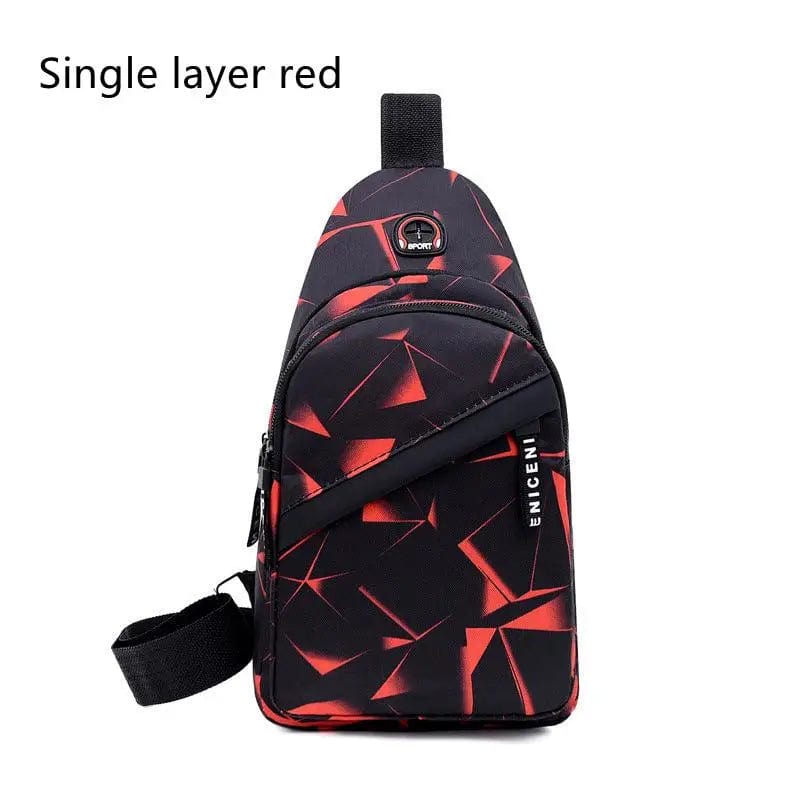 LOVEMI  Bags Shoulder bags Single layer red Lovemi -  Print Sling Chest Bag For Men Crossbody Bag With Earphone