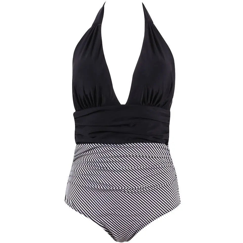 LOVEMI - Bikini Deep V Cover Belly Swimsuit