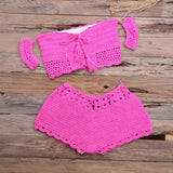 LOVEMI - Bikini Hand-woven Lace-up Swimsuit Shorts Hollow Split Suit