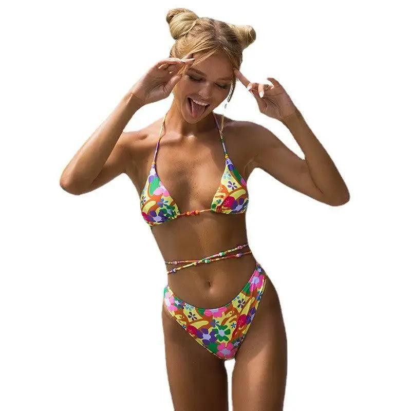 Bikini Print Split Swimsuit Women's-Suit-2