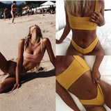 Bikini split swimsuit-Yellow-1