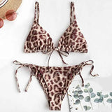 Bikini Split Swimsuit Double-Sided Leopard Snakeskin Print-Leopardprint-4