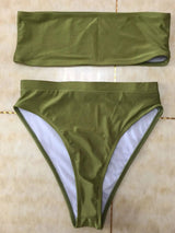 LOVEMI  Bikinis Armygreen / L Lovemi -  Sexy Two-Piece Breast Wrap Swimsuit Bikini Set Tube Top Set