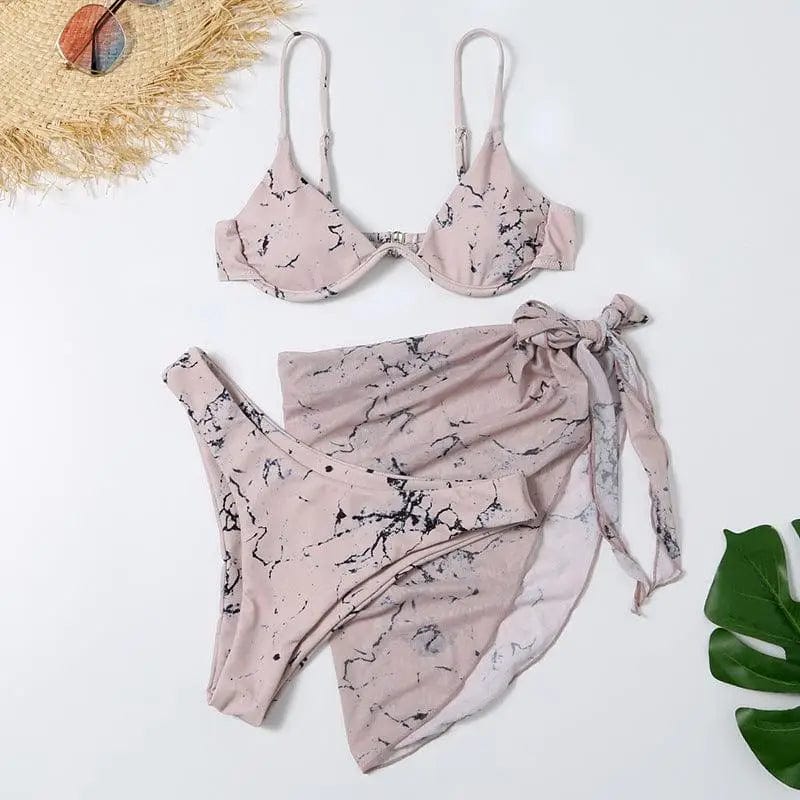 LOVEMI  Bikinis B / S Lovemi -  Sexy Leopard Print Split Swimsuit Women s Three piece Set