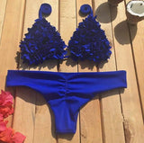 LOVEMI  Bikinis Blue / L Lovemi -  New sewn flower swimwear Europe and America burst triangle