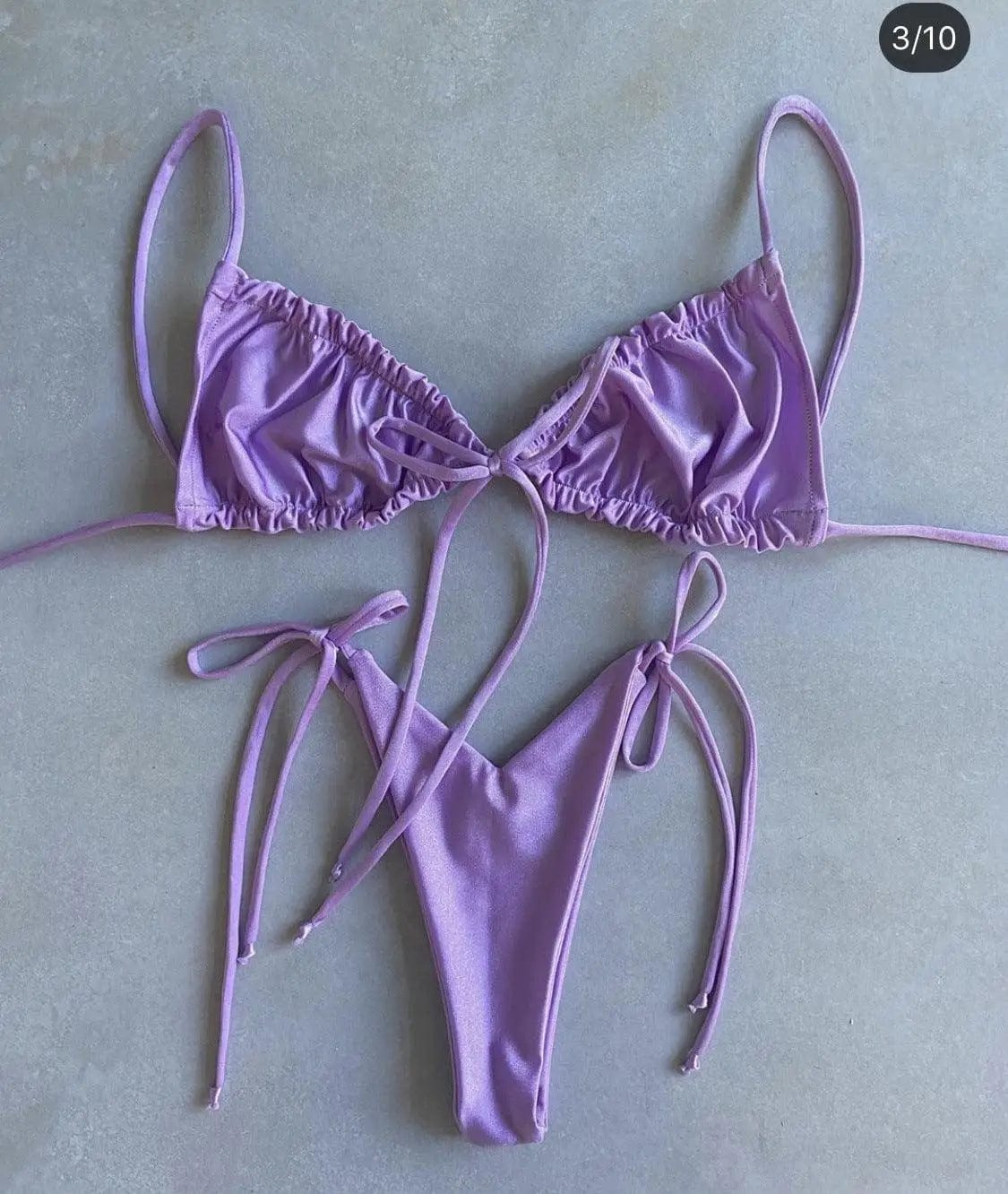 LOVEMI  Bikinis DY03 / S Lovemi -  Women's Split Bikini Solid Color Strappy Swimsuit
