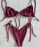LOVEMI  Bikinis DY07 / S Lovemi -  Women's Split Bikini Solid Color Strappy Swimsuit
