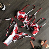 LOVEMI  Bikinis DY25 / S Lovemi -  Women's Split Bikini Solid Color Strappy Swimsuit