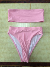 LOVEMI  Bikinis Fleshpink / M Lovemi -  Sexy Two-Piece Breast Wrap Swimsuit Bikini Set Tube Top Set