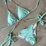 LOVEMI  Bikinis Green / M Lovemi -  Multicolor diamond bikini