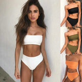 LOVEMI  Bikinis Lovemi -  Sexy Two-Piece Breast Wrap Swimsuit Bikini Set Tube Top Set