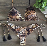 LOVEMI  Bikinis Lovemi -  Skull leopard print split bikini