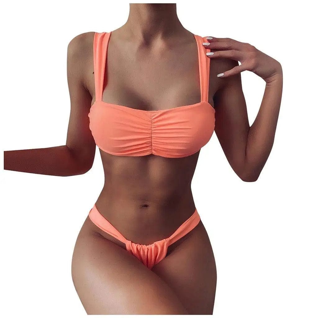 LOVEMI  Bikinis Lovemi -  Solid color split bikini swimsuit