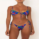 LOVEMI  Bikinis Lovemi -  Split bikini with solid color strap