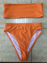 LOVEMI  Bikinis Orange / L Lovemi -  Sexy Two-Piece Breast Wrap Swimsuit Bikini Set Tube Top Set