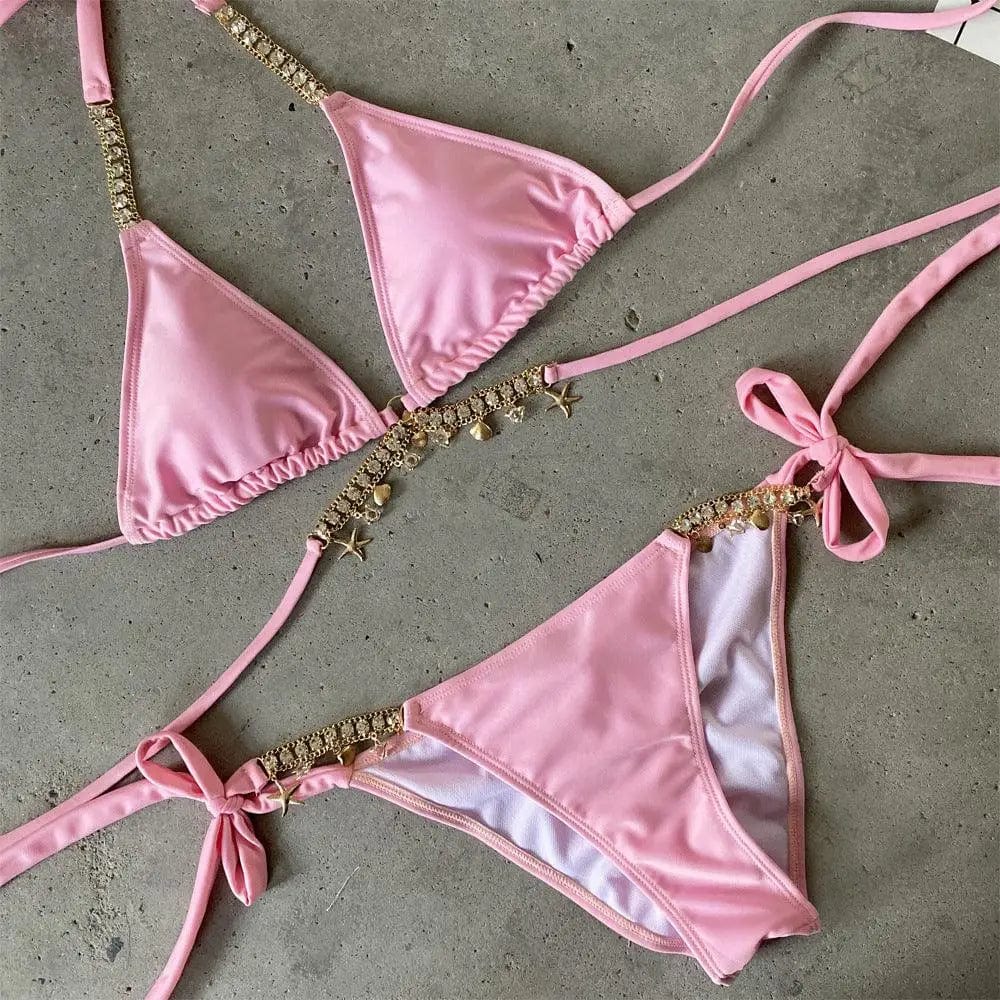 LOVEMI  Bikinis Pink / L Lovemi -  Multicolor diamond bikini