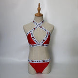 LOVEMI  Bikinis Red / S Lovemi -  Split Bikini Sexy Wrapped Chest Beach Bandage Split Swimsuit