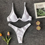 LOVEMI  Bikinis White / S Lovemi -  Individuality gathered underwire special fabric split