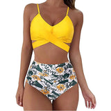 LOVEMI  Bikinis Yellow / 2XL Lovemi -  Women Sexy Soild Print Bikini Set Push Up Bathing Swimwear