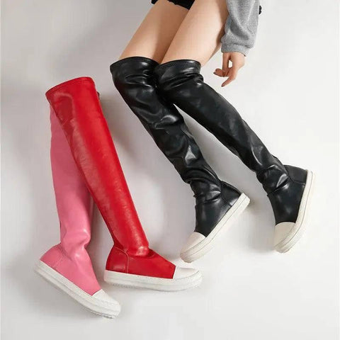 Black Long Boots Fashion Winter Shoes Women Waterproof-1