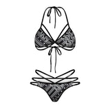 LOVEMI - BlackWhite Multi Colored Bikini Set