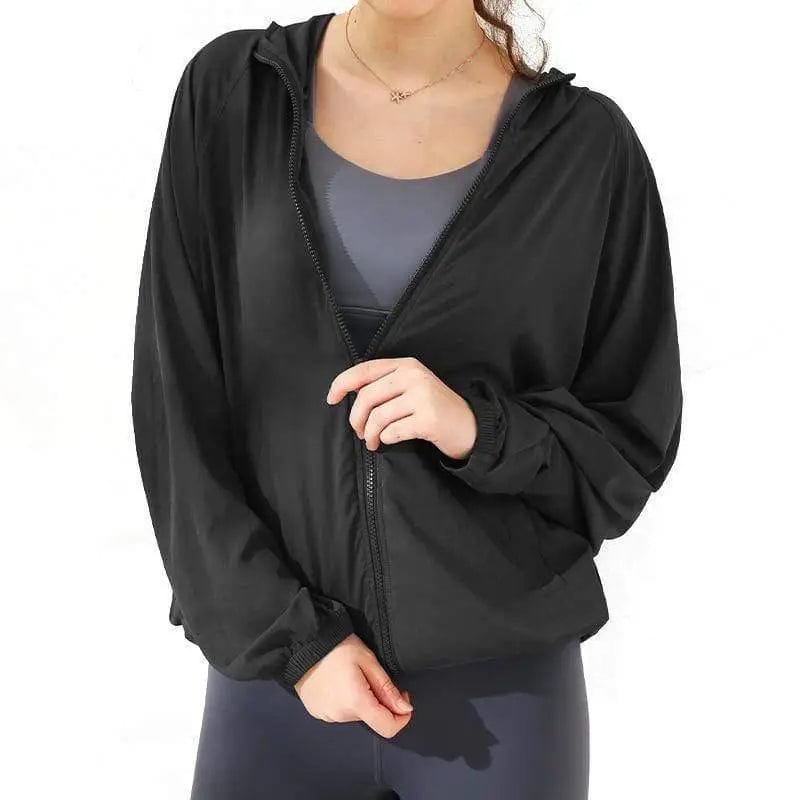 LOVEMI Blousse Black / S Lovemi -  Sport quick-drying hooded long-sleeved jacket