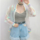 LOVEMI Blousse Colourful / One size Lovemi -  New Summer Wear Colorful Organza Stitching Rainbow Collar