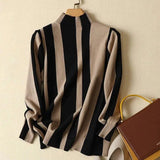 LOVEMI Blousse Khaki / S Lovemi -  Half Turtleneck Sweater Slim Knit Sweater Thicken Top With