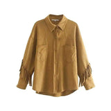 LOVEMI Blousse Lovemi -  Tassel-embellished suede textured shirt