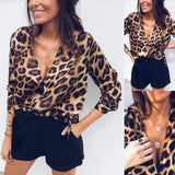 LOVEMI Blousse S Lovemi -  Sexy Long Sleeve Shirt Womens Tops And Blouses Leopard Print