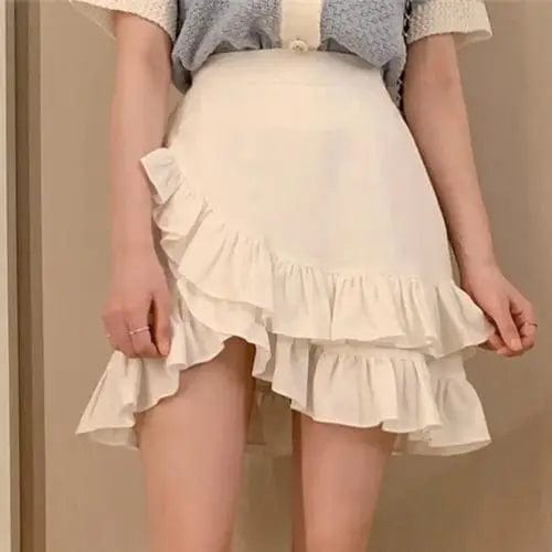 LOVEMI Blousse S size skirt Lovemi -  Two-piece Color-block Short-sleeved Sweater And Fishtail