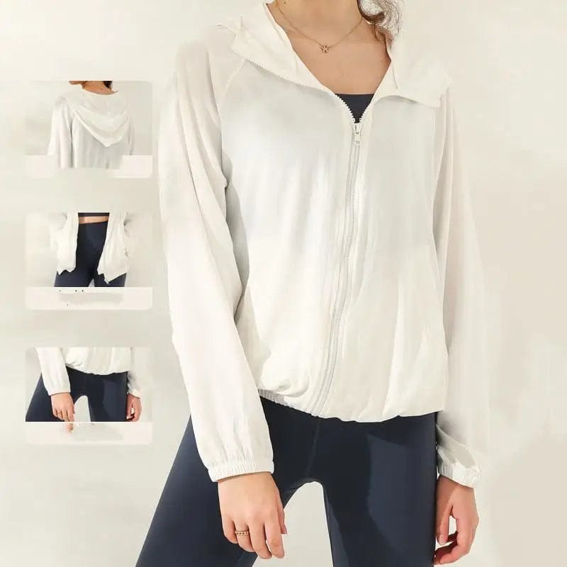 LOVEMI Blousse White / L Lovemi -  Sport quick-drying hooded long-sleeved jacket