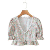 LOVEMI Blousse White / S Lovemi -  Lace Print Small Shirt Blouse European And American Women's