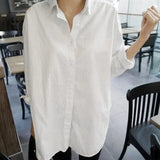LOVEMI Blousse White / S Lovemi -  Loose V-neck white shirt