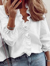 LOVEMI Blousse White / S Lovemi -  Spring, Summer And Autumn New Style Long-sleeved Ruffles In