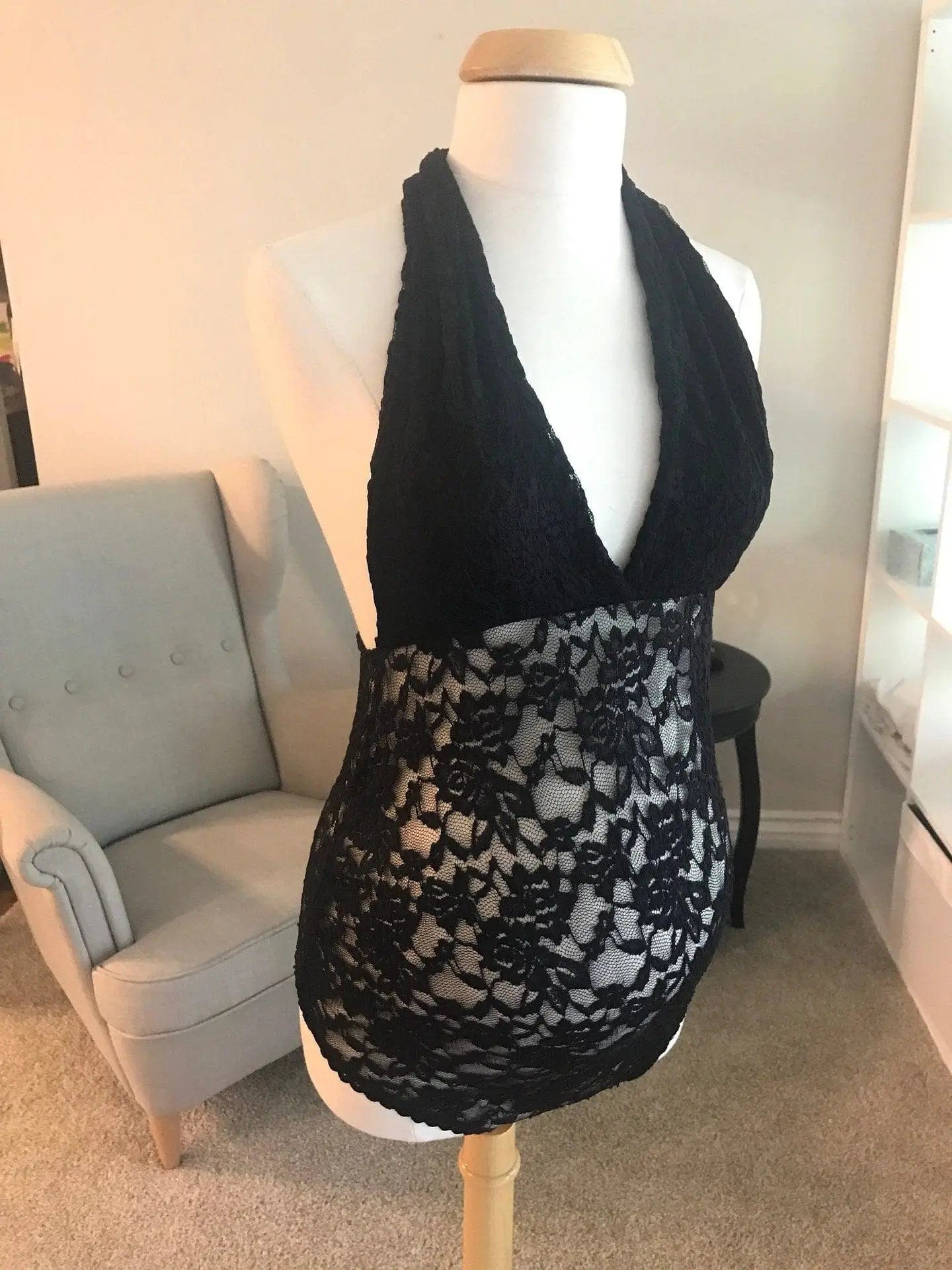 LOVEMI  Bodysuit Black / XL Lovemi -  New Style Sexy Lingerie Sexy hanging neck lace backless
