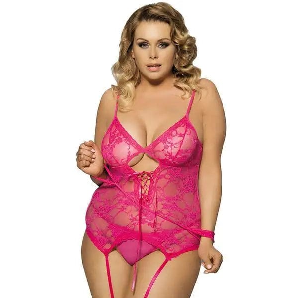 LOVEMI  Bodysuit Pink / 4XL Lovemi -  Lace Lingerie High Quality with Handcuffs 6 XL