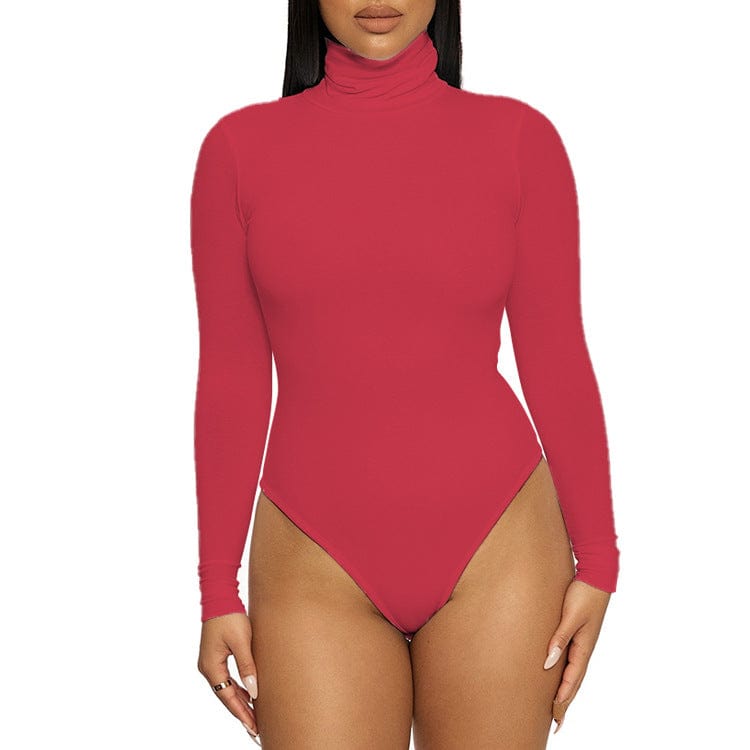LOVEMI  Bodysuit S / Red Lovemi -  Base Base Women's Turtleneck Long Sleeve Slim Fit Jumpsuit